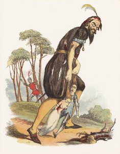 ジャック・ザ・ジャイアント・キラー」のイラスト（カラーリトグラフ 作： Richard Doyle