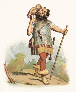 ジャック・ザ・ジャイアント・キラー」のイラスト（カラーリトグラフ 作： Richard Doyle
