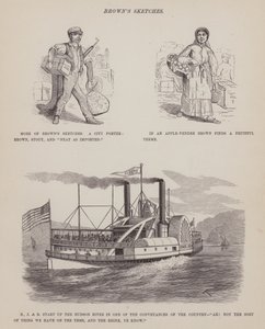 The American Tour of Messrs Brown, Jones and Robinson」のページ（彫刻）。 作： Richard Doyle
