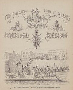 The American Tour of Messrs Brown, Jones and Robinson」のページ（彫刻）。