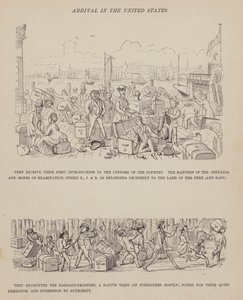 The American Tour of Messrs Brown, Jones and Robinson」のページ（彫刻）。 作： Richard Doyle