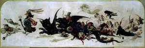 ライディング・スルー・ザ・エア（水彩・紙 作： Richard Doyle