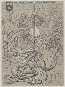 ドラゴンを殺す聖ジョージ（アクアチント） 作： Richard Doyle
