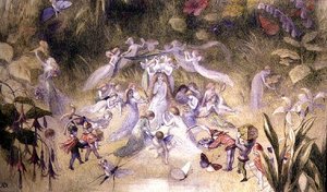 タイタニアのトイレ」1870年頃（紙に水彩画