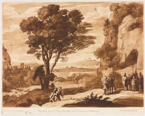 リベルベリタチス：第145号、「風景」、フィギュアあり、サイモンはプリアムの前に1776年に連れて来られました。 作： Richard Earlom