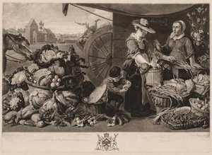4つの市場：野菜市場、1779年。 作： Richard Earlom