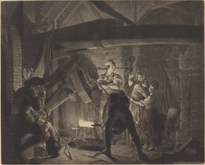鉄の鍛冶場 作： Richard Earlom after Joseph Wright
