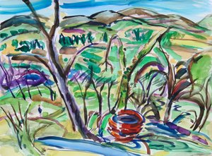 The Red Well, 2021 (wa/c on paper) 作： Richard Fox