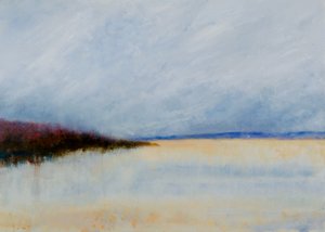 霧に包まれた海岸の水平線 作： 