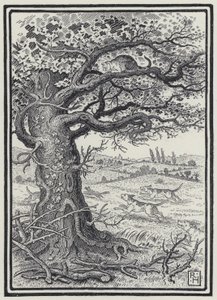 キツネとネコ（エングレービング 作： Richard Heighway