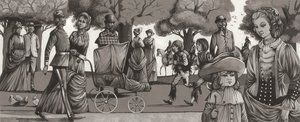 1880年代のハイド・パーク（紙にグワッシュ）