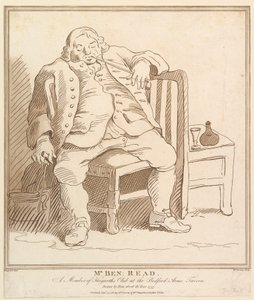 ベン氏：読み取り、ベッドフォードアームズ酒場のホガースクラブのメンバー、描かれた...、1781年11月27日。 作： Richard Livesay