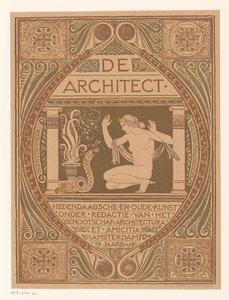 表紙デザイン: デ・アーキテクト、1911年 作： Richard Nicolaüs Roland Holst (signed by artist)