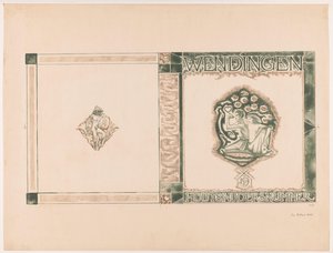 表紙のデザイン: ヴェンディンゲン、木彫りの番号、1919 年 作： Richard Nicolaüs Roland Holst (signed by artist)