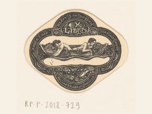 Ina van Eibergen Santhagens-Waller の Ex libris 毎日、その黄金の期待があります (オブジェクトのタイトル) 作： Richard Nicolaüs Roland Holst