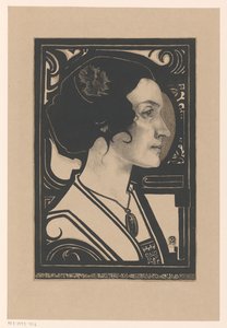 見知らぬ女性の肖像 ステンド グラスの肖像画のスケッチ デザイン (オブジェクトのタイトル)