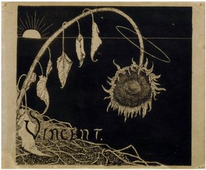アムステルダムにおけるフィンセント・ファン・ゴッホ展の表紙デザイン par Holst, Richard Roland (1868-1938).リトグラフ、サイズ：18,2x21 作： Richard Nicolaus Holst Roland