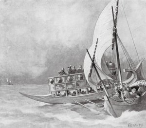 イオニア海賊の捕獲（リトグラフ） 作： Richard Norbury