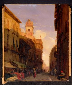 マフェイ王子の宮殿、ヴェローナのビュー 作： Richard Parkes Bonington