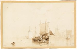 港のボート 作： Richard Parkes Bonington