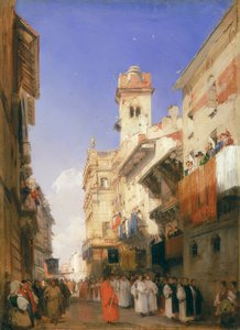 Corso Sant&39;Anastasia、ヴェローナ（パネルに油彩） 作： Richard Parkes Bonington