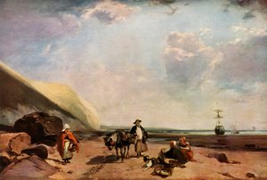 フランス、ノルマンディー沿岸のフィッシャーフォーク、c1824、1934年。 作： Richard Parkes Bonington