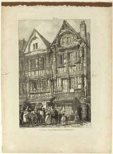 大きな家、Rue St. Pierre 作： Richard Parkes Bonington