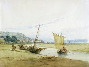 オンフルール付近、1822年頃（紙のグラファイトの上にトイレ） 作： Richard Parkes Bonington