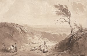 リールボンヌ近郊の道路労働者 作： Richard Parkes Bonington