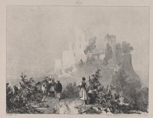 シャトー・ダルレの遺跡 作： Richard Parkes Bonington