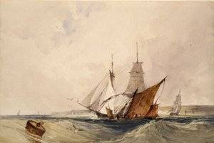 ケント州の海岸での海運業、1820年代 作： Richard Parkes Bonington