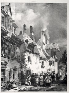 1827年、フランス、ブザンソン郊外の通り。 作： Richard Parkes Bonington