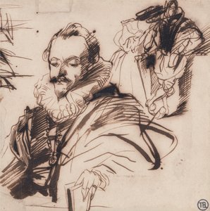 ヴァンダイク後の17世紀の衣装を着た紳士の研究 作： Richard Parkes Bonington