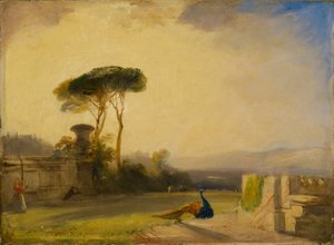 フィレンツェ近くの別荘の敷地の眺め 作： Richard Parkes Bonington