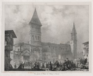 古代フランス、フランシュ コンテの絵のようにロマンチックな旅: トゥールニュ修道院教会 作： Richard Parkes Bonington