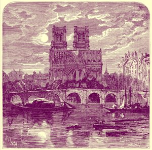 ノートルダム大聖堂：1878年に出版されたSamuel Greenの「French Pictures」に掲載されているイラスト（デジタル拡張画像