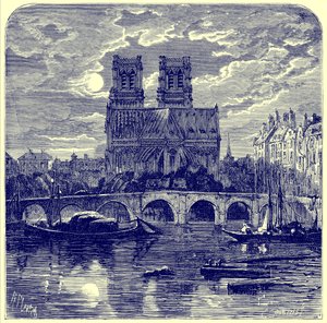 ノートルダム大聖堂、サミュエルグリーンの「フレンチピクチャーズ」のイラスト、1878年に公開（デジタル拡張画像） 作： Richard Principal Leitch