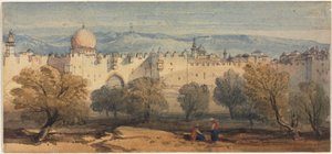 聖ステパノ門、エルサレム、c。 1860。 作： Richard Principal Leitch