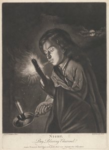 夜 - 炭を吹く少年 作： Richard Purcell