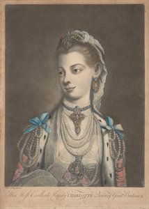 シャーロット女王、1762年頃（版画） 作： Richard Purcell