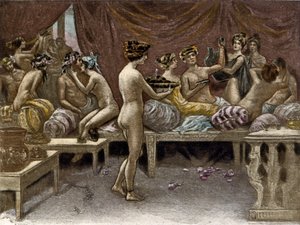 リチャード・ランフト（1862 - 1931）がルシアン・ド・サモサテ（125 約 - 192）のために描いたイラスト：「花魁たち」。 作： Richard Ranft