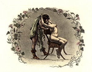 リチャード・ランフト（1862 - 1931）がルシアン・ド・サモサテ（125 約 - 192）のために描いたイラスト。"The Courtesans".1899