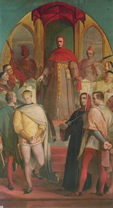 ヘンリー王子（1387-1422）Gascoigne裁判官の承認（c.1350-1419）1845 作： Richard Redgrave