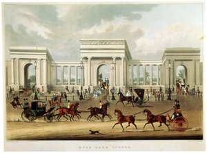 「ハイド パーク コーナー」、1828 年 作： Richard Rosenberg