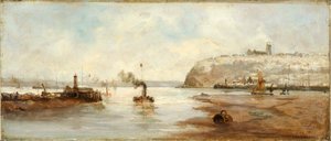 「カーディフドックの外の灯台」、1861-1916 作： Richard Short