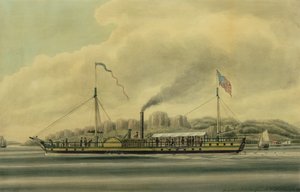ハドソン川の蒸気船、「クレルモン」、1858年頃 作： Richard Varick De Witt