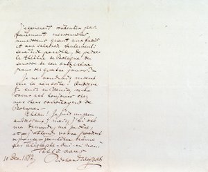 リヒャルト・ワーグナーがルイジ・マンチネッリに宛てた手書きの手紙（12月10日 作： Richard Wagner