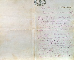リヒャルト・ワーグナーがルイジ・マンチネッリに宛てた手書きの手紙（12月10日 作： Richard Wagner