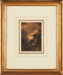 Banquoの子孫のビジョン（インクと水彩） 作： Richard Westall