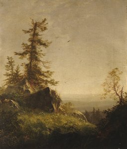 山の朝、1856 年。 作： Richard William Hubbard